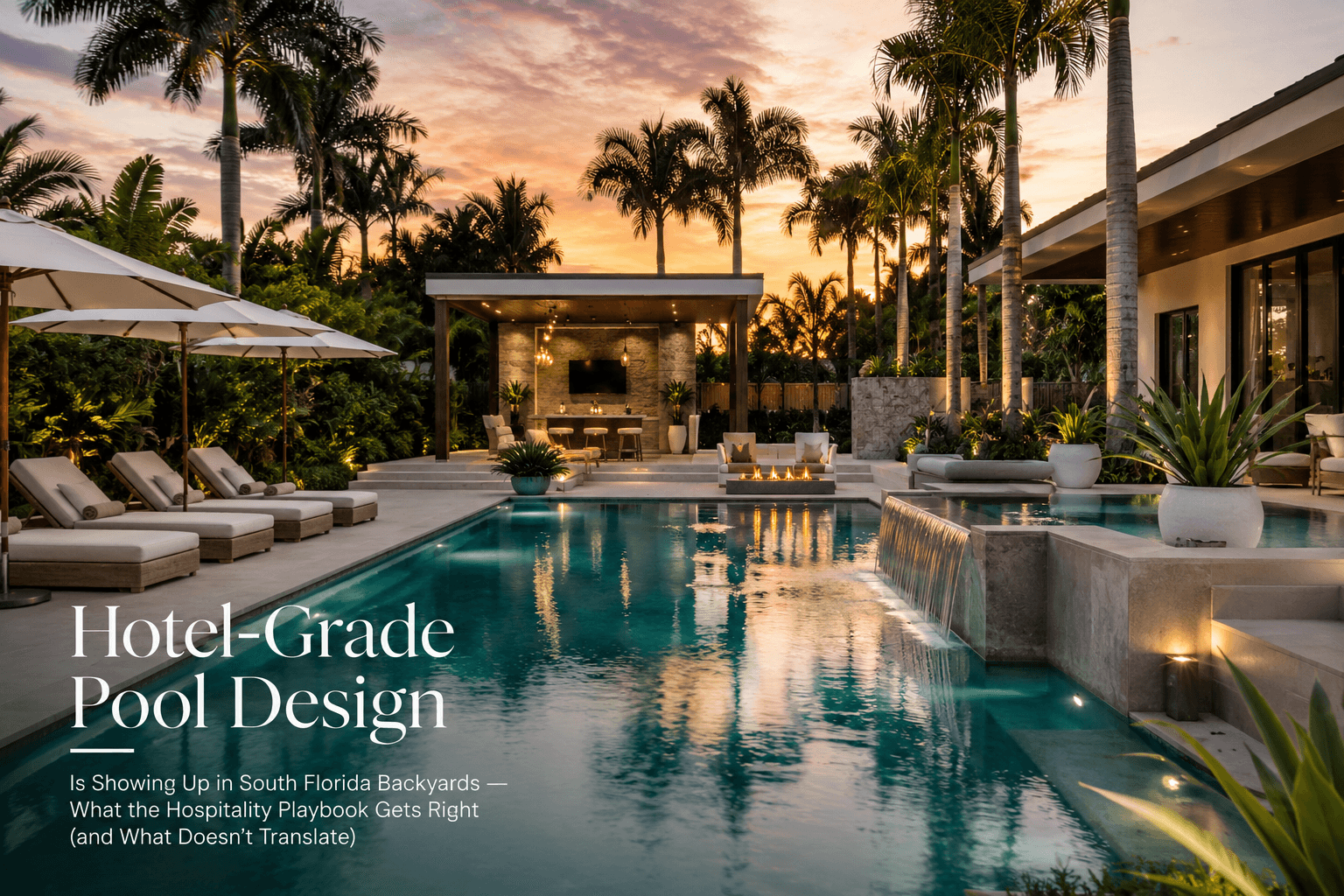Hotel-Grade Pool Design Is Showing Up in South Florida Backyards — What the Hospitality Playbook Gets Right (and What Doesn't Translate)