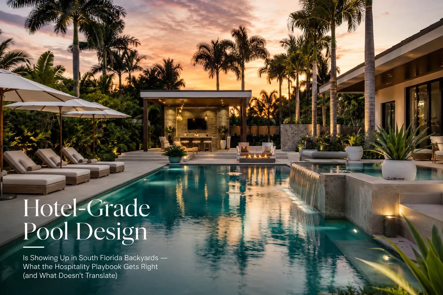 Hotel-Grade Pool Design Is Showing Up in South Florida Backyards — What the Hospitality Playbook Gets Right (and What Doesn't Translate)