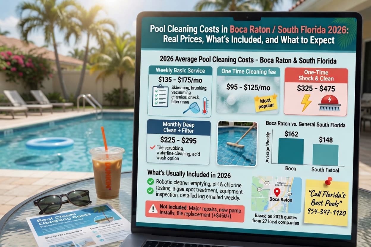 Pool Cleaning Costs in Boca Raton & South Florida 2026: Real Prices, What's Included, and What to Expect