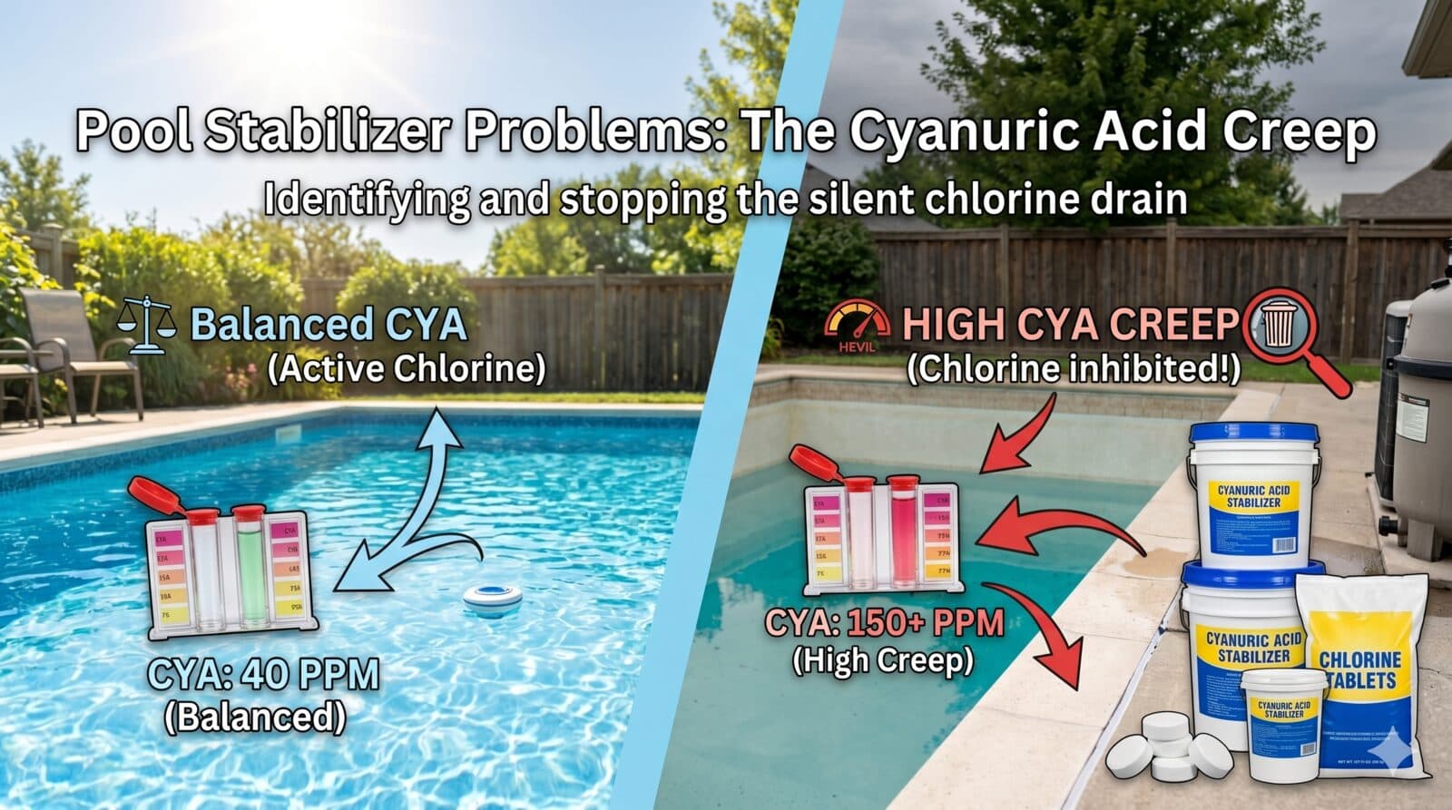 Cyanuric Acid Creep in South Florida Pools: Why Your Stabilizer Keeps Climbing & How to Fix It in 2026